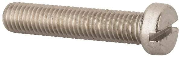 Value Collection - M10x1.50 Metric Coarse, 50mm Length Under Head Slotted Drive Machine Screw - Fillister Head, Grade 316 & A4 Stainless Steel, Uncoated, Without Washer - Apex Tool & Supply