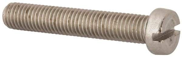 Value Collection - M10x1.50 Metric Coarse, 60mm Length Under Head Slotted Drive Machine Screw - Fillister Head, Grade 316 & A4 Stainless Steel, Uncoated, Without Washer - Apex Tool & Supply