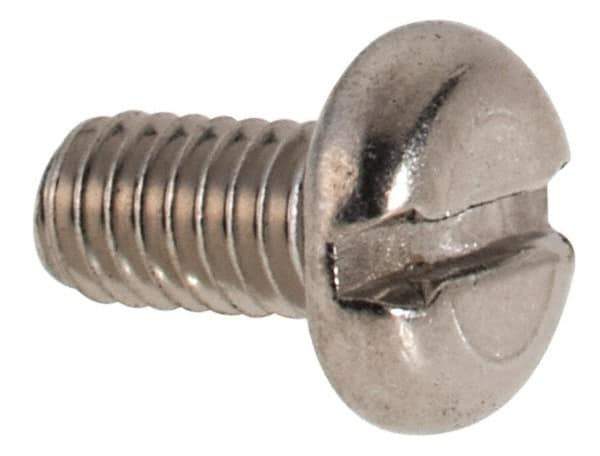 Value Collection - M2.5x0.45 Metric Coarse, 5mm Length Under Head Slotted Drive Machine Screw - Pan Head, Grade 316 & A4 Stainless Steel, Uncoated, Without Washer - Apex Tool & Supply