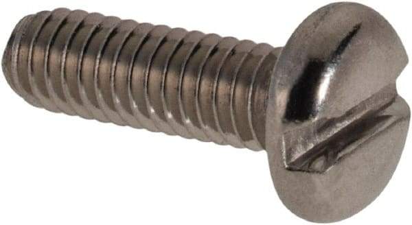 Value Collection - M2.5x0.45 Metric Coarse, 8mm Length Under Head Slotted Drive Machine Screw - Pan Head, Grade 316 & A4 Stainless Steel, Uncoated, Without Washer - Apex Tool & Supply