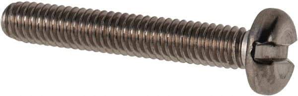 Value Collection - M2.5x0.45 Metric Coarse, 16mm Length Under Head Slotted Drive Machine Screw - Pan Head, Grade 316 & A4 Stainless Steel, Uncoated, Without Washer - Apex Tool & Supply
