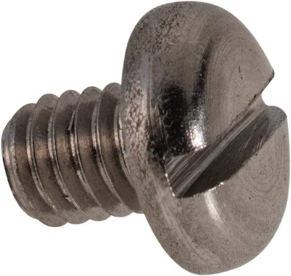 Value Collection - M4x0.70 Metric Coarse, 5mm Length Under Head Slotted Drive Machine Screw - Pan Head, Grade 316 & A4 Stainless Steel, Uncoated, Without Washer - Apex Tool & Supply