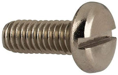 Value Collection - M4x0.70 Metric Coarse, 10mm Length Under Head Slotted Drive Machine Screw - Pan Head, Grade 316 & A4 Stainless Steel, Uncoated, Without Washer - Apex Tool & Supply