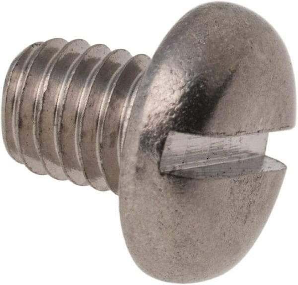 Value Collection - M5x0.80 Metric Coarse, 6mm Length Under Head Slotted Drive Machine Screw - Pan Head, Grade 316 & A4 Stainless Steel, Uncoated, Without Washer - Apex Tool & Supply