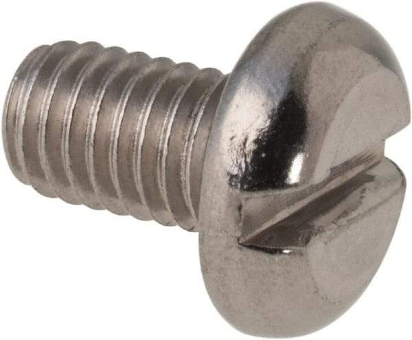 Value Collection - M5x0.80 Metric Coarse, 8mm Length Under Head Slotted Drive Machine Screw - Pan Head, Grade 316 & A4 Stainless Steel, Uncoated, Without Washer - Apex Tool & Supply