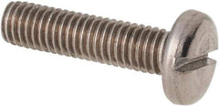 Value Collection - M5x0.80 Metric Coarse, 20mm Length Under Head Slotted Drive Machine Screw - Pan Head, Grade 316 & A4 Stainless Steel, Uncoated, Without Washer - Apex Tool & Supply
