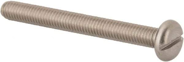 Value Collection - M5x0.80 Metric Coarse, 45mm Length Under Head Slotted Drive Machine Screw - Pan Head, Grade 316 & A4 Stainless Steel, Uncoated, Without Washer - Apex Tool & Supply