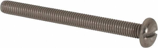 Value Collection - M5x0.80, 55mm Length Under Head Slotted Drive Machine Screw - Pan Head, Grade 316 & A4 Stainless Steel, Uncoated, Without Washer - Apex Tool & Supply