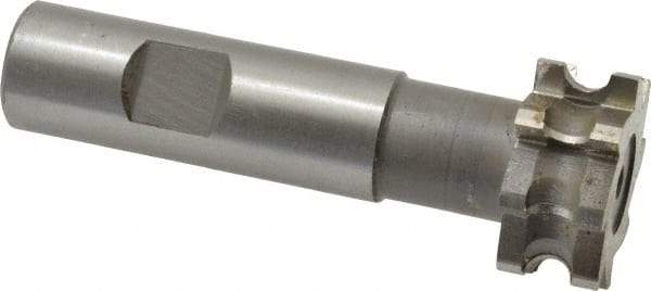 Whitney Tool Co. - 1/8" Radius, 1/4" Circle Diam, 1-1/4" Cutter Diam, 9/16" Cutting Width, Shank Connection, Concave Radius Cutter - 3/4" Shank Diam, 3-1/2" OAL, High Speed Steel, Uncoated, Profile Ground, 8 Teeth, Weldon Flat - Apex Tool & Supply