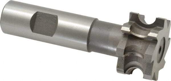 Whitney Tool Co. - 3/16" Radius, 3/8" Circle Diam, 1-3/8" Cutter Diam, 3/4" Cutting Width, Shank Connection, Concave Radius Cutter - 3/4" Shank Diam, 3-1/2" OAL, High Speed Steel, Uncoated, Profile Ground, 8 Teeth, Weldon Flat - Apex Tool & Supply