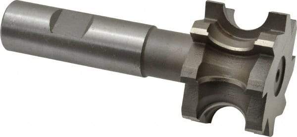 Whitney Tool Co. - 5/16" Radius, 5/8" Circle Diam, 1-3/4" Cutter Diam, 1-1/8" Cutting Width, Shank Connection, Concave Radius Cutter - 3/4" Shank Diam, 4" OAL, High Speed Steel, Uncoated, Profile Ground, 8 Teeth, Weldon Flat - Apex Tool & Supply