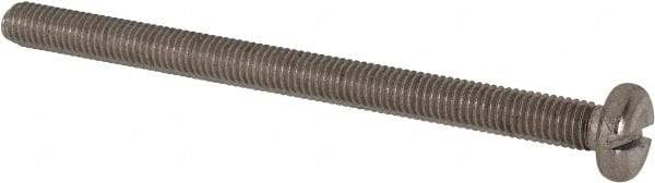 Value Collection - M5x0.80 Metric Coarse, 70mm Length Under Head Slotted Drive Machine Screw - Pan Head, Grade 316 & A4 Stainless Steel, Uncoated, Without Washer - Apex Tool & Supply