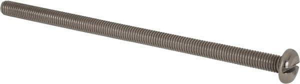 Value Collection - M5x0.80 Metric Coarse, 100mm Length Under Head Slotted Drive Machine Screw - Pan Head, Grade 316 & A4 Stainless Steel, Uncoated, Without Washer - Apex Tool & Supply