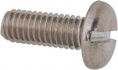 Value Collection - M6x1.00 Metric Coarse, 16mm Length Under Head Slotted Drive Machine Screw - Pan Head, Grade 316 & A4 Stainless Steel, Uncoated, Without Washer - Apex Tool & Supply