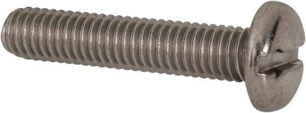 Value Collection - M6x1.00 Metric Coarse, 30mm Length Under Head Slotted Drive Machine Screw - Pan Head, Grade 316 & A4 Stainless Steel, Uncoated, Without Washer - Apex Tool & Supply