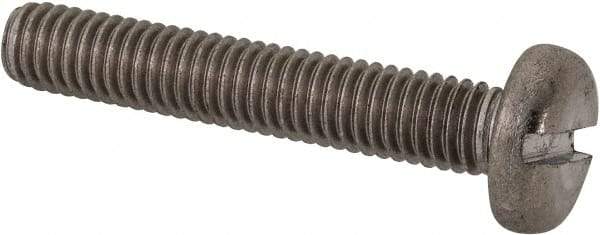 Value Collection - M6x1.00 Metric Coarse, 35mm Length Under Head Slotted Drive Machine Screw - Pan Head, Grade 316 & A4 Stainless Steel, Uncoated, Without Washer - Apex Tool & Supply