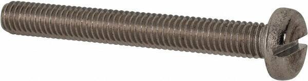 Value Collection - M6x1.00 Metric Coarse, 40mm Length Under Head Slotted Drive Machine Screw - Pan Head, Grade 316 & A4 Stainless Steel, Uncoated, Without Washer - Apex Tool & Supply