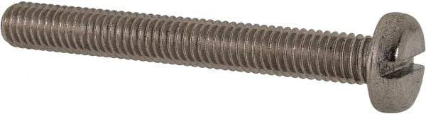 Value Collection - M6x1.00 Metric Coarse, 50mm Length Under Head Slotted Drive Machine Screw - Pan Head, Grade 316 & A4 Stainless Steel, Uncoated, Without Washer - Apex Tool & Supply