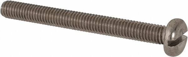 Value Collection - M6x1.00 Metric Coarse, 60mm Length Under Head Slotted Drive Machine Screw - Pan Head, Grade 316 & A4 Stainless Steel, Uncoated, Without Washer - Apex Tool & Supply