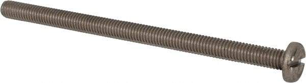 Value Collection - M6x1.00 Metric Coarse, 100mm Length Under Head Slotted Drive Machine Screw - Pan Head, Grade 316 & A4 Stainless Steel, Uncoated, Without Washer - Apex Tool & Supply