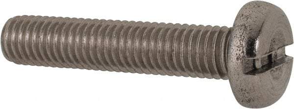 Value Collection - M8x1.25 Metric Coarse, 40mm Length Under Head Slotted Drive Machine Screw - Pan Head, Grade 316 & A4 Stainless Steel, Uncoated, Without Washer - Apex Tool & Supply