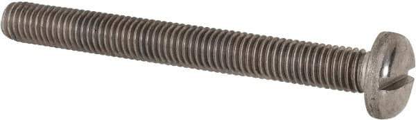 Value Collection - M8x1.25, 75mm Length Under Head Slotted Drive Machine Screw - Pan Head, Grade 316 & A4 Stainless Steel, Uncoated, Without Washer - Apex Tool & Supply