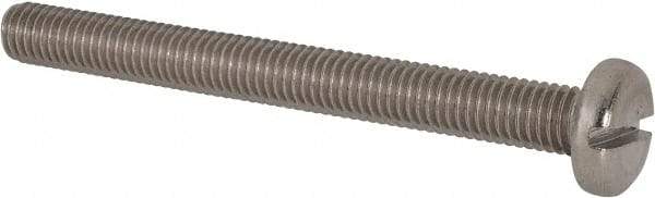 Value Collection - M8x1.25 Metric Coarse, 80mm Length Under Head Slotted Drive Machine Screw - Pan Head, Grade 316 & A4 Stainless Steel, Uncoated, Without Washer - Apex Tool & Supply