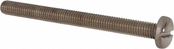 Value Collection - M8x1.25 Metric Coarse, 90mm Length Under Head Slotted Drive Machine Screw - Pan Head, Grade 316 & A4 Stainless Steel, Uncoated, Without Washer - Apex Tool & Supply
