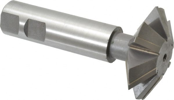 Whitney Tool Co. - 2-1/4° 2-1/4" Cut Diam, 3/4" Cut Width, 7/8" Shank, Carbide-Tipped Double-Angle Cutter - Apex Tool & Supply