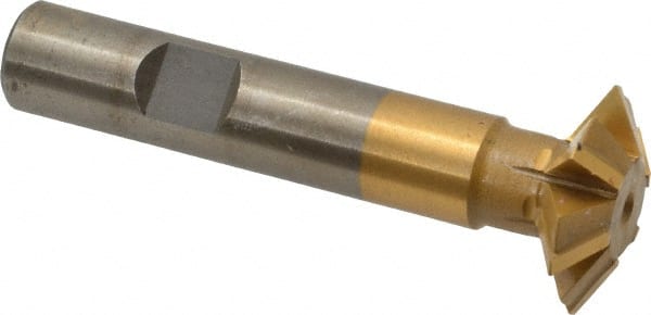 Whitney Tool Co. - 1° 1" Cut Diam, 5/16" Cut Width, 1/2" Shank, Carbide-Tipped Double-Angle Cutter - Apex Tool & Supply