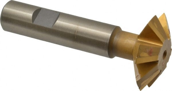 Whitney Tool Co. - 1-1/2° 1-1/2" Cut Diam, 1/2" Cut Width, 5/8" Shank, Carbide-Tipped Double-Angle Cutter - Apex Tool & Supply