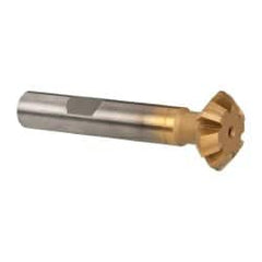 Whitney Tool Co. - 3/4° 3/4" Cut Diam, 1/4" Cut Width, 3/8" Shank, Carbide-Tipped Double-Angle Cutter - Apex Tool & Supply