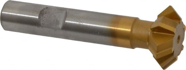 Whitney Tool Co. - 1° 1" Cut Diam, 3/8" Cut Width, 1/2" Shank, Carbide-Tipped Double-Angle Cutter - Apex Tool & Supply