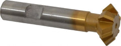 Whitney Tool Co. - 1° 1" Cut Diam, 3/8" Cut Width, 1/2" Shank, Carbide-Tipped Double-Angle Cutter - Apex Tool & Supply