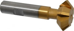 Whitney Tool Co. - 1-1/2° 1-1/2" Cut Diam, 9/16" Cut Width, 5/8" Shank, Carbide-Tipped Double-Angle Cutter - Apex Tool & Supply
