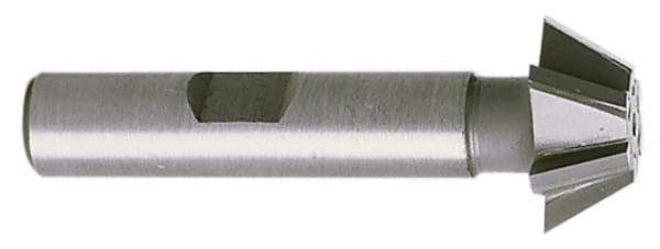 Whitney Tool Co. - 3/4" Diam x 5/16" Width of Cut, 60° Included Angle, Shank Connection, Carbide Tipped Single Angle Cutter - 3/8" Shank Diam, 2-1/8" Overall Length, Right Hand Cut, TiN Coated - Apex Tool & Supply