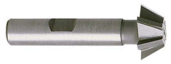 Whitney Tool Co. - 3/4" Diam x 5/16" Width of Cut, 60° Included Angle, Shank Connection, Carbide Tipped Single Angle Cutter - 3/8" Shank Diam, 2-1/8" Overall Length, Right Hand Cut, TiN Coated - Apex Tool & Supply