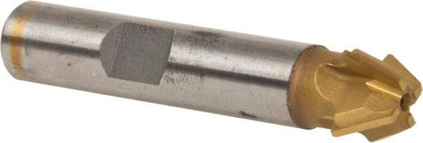 Whitney Tool Co. - 1/2" Diam x 7/32" Width of Cut, 60° Included Angle, Shank Connection, Carbide Tipped Single Angle Cutter - 3/8" Shank Diam, 2-1/8" Overall Length, Right Hand Cut, TiN Coated - Apex Tool & Supply