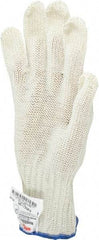 Whizard - Size M (8), ANSI Cut Lvl 5, Kevlar/Spectra/Stainless Steel Cut Resistant Gloves - High Strength Fiber/Stainless Steel Lining, Knit Wrist, Gray, Ambidextrous - Apex Tool & Supply