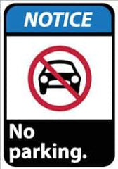 NMC - "Notice - No Parking", 14" Long x 10" Wide, Pressure-Sensitive Vinyl Safety Sign - Rectangle, 0.004" Thick, Use for Security & Admittance - Apex Tool & Supply