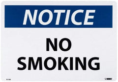 NMC - "Notice - No Smoking", 20" Long x 28" Wide, Aluminum Safety Sign - Rectangle, 0.04" Thick, Use for Accident Prevention - Apex Tool & Supply