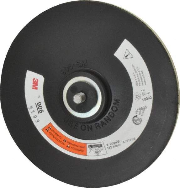 3M - 6" Diam Hook & Loop Disc Backing Pad - Medium Density, 8,500 RPM - Apex Tool & Supply