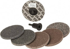 3M - 7 Piece Deburring Kit - 3" Diam Unitized Wheels in Fine, Medium & Coarse Grades, Quick Change Connection - Apex Tool & Supply