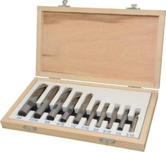 Interstate - 3/16 to 3/4", 2 Flute Square End Mill Set - Uncoated, High Speed Steel, Single End, Centercutting - Apex Tool & Supply