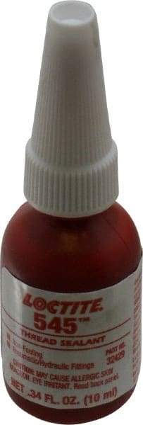 Loctite - 10 mL Bottle, Purple, Liquid Thread Sealant - Series 545, 24 hr Full Cure Time, Hand Tool Removal - Apex Tool & Supply