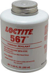 Loctite - 350 ml Brush Top Can White Pipe Sealant - Methacrylate Ester, 400°F Max Working Temp, For Sealing Metal Tapered Pipe Threads & Fittings Up to 2" - Apex Tool & Supply