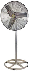 Airmaster - 30" Blade, 1/4 hp, 8,800 Max CFM, Single Phase Food Service Non-Adjustable Pedestal Fan - 115/230 Volts, 1 Speed - Apex Tool & Supply