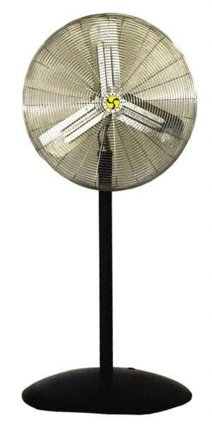 Airmaster - 24" Blade, 1/3 hp, 4,062, 4,699 & 5,548 CFM, Oscillating Industrial Circulation Fan - Pedestal, 115 Volts, 2.5 Amps, 3 Speed - Apex Tool & Supply