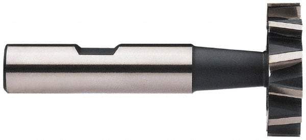 Interstate - 7/8" Diam x 7/32" Face Width, High Speed Steel, 10 Teeth, Shank Connection Woodruff Keyseat Cutter - Uncoated, 2-7/32" OAL x 1/2" Shank, Staggered Teeth, ANSI 707, Old Standard 12 - Apex Tool & Supply