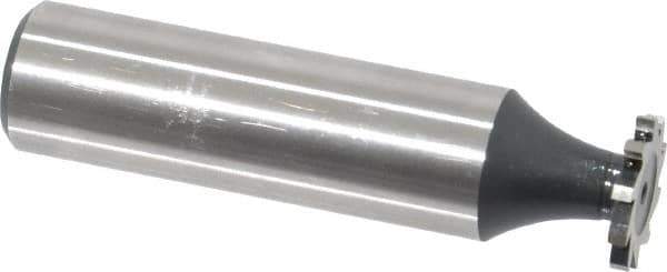 Interstate - 1/2" Diam x 1/16" Face Width, High Speed Steel, 8 Teeth, Shank Connection Woodruff Keyseat Cutter - Uncoated, 2-1/16" OAL x 1/2" Shank, Straight Teeth, ANSI 204, Old Standard 1 - Apex Tool & Supply